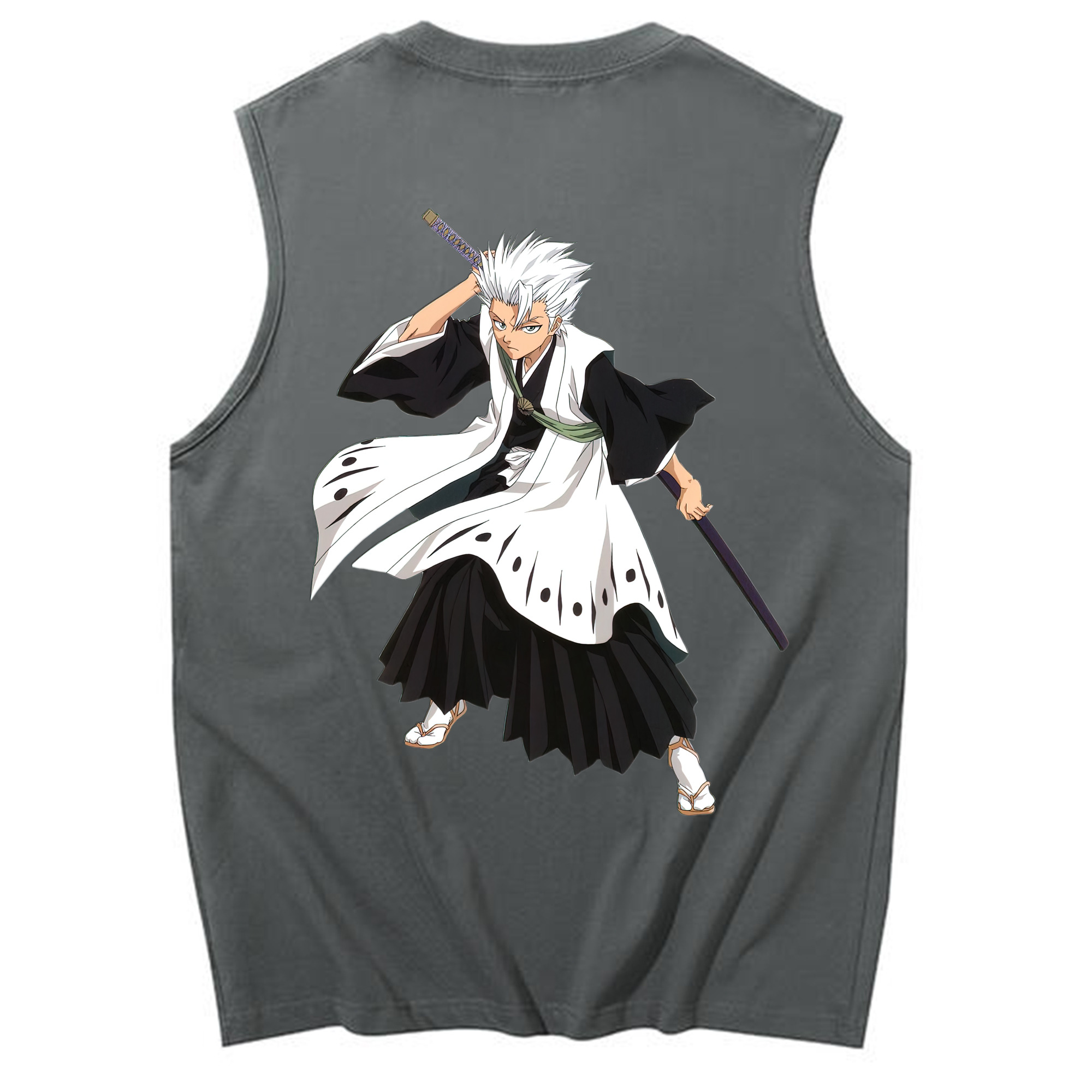（画像用） ブリーチ 日番谷冬獅郎（ひつがや とうしろう） BLEACH Hitsugaya Toushirou コットン100％タンクトップ（背面プリント）